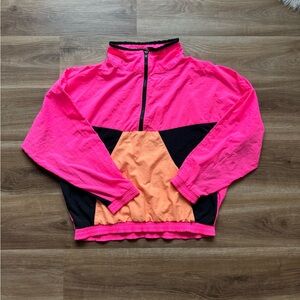 1980s shell shock vintage neon pink and orange windbreaker